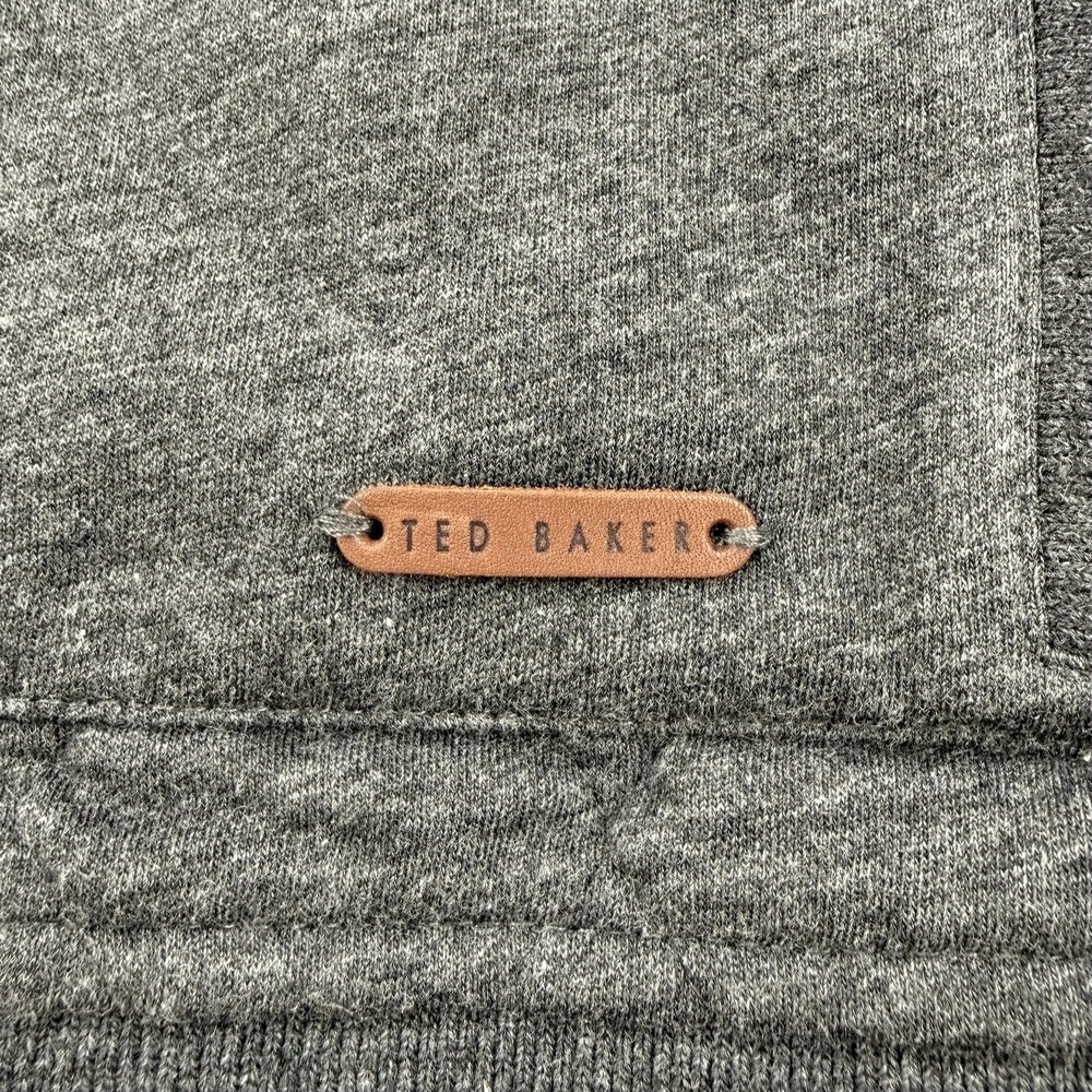Ted Baker Quilted Jersey Jacket Men's 4 NWT Charcoal Full Zip/Button Up Bomber - Picture 11 of 14